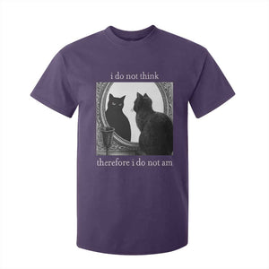 Funny Cat T Shirt For Kid I Do Not Think Therefore I Do Not Am Goth Emo Grunge Witchy TS10 Purple Print Your Wear