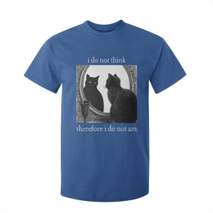 Funny Cat T Shirt For Kid I Do Not Think Therefore I Do Not Am Goth Emo Grunge Witchy TS10 Royal Blue Print Your Wear