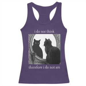 Funny Cat Racerback Tank Top I Do Not Think Therefore I Do Not Am Goth Emo Grunge Witchy TS10 Purple Print Your Wear