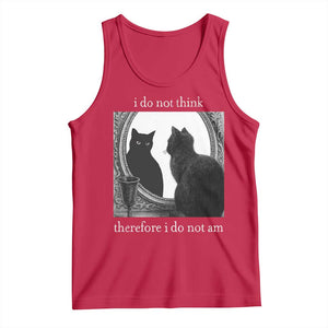 Funny Cat Tank Top I Do Not Think Therefore I Do Not Am Goth Emo Grunge Witchy TS10 Red Print Your Wear