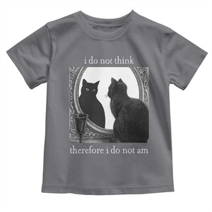 Funny Cat Toddler T Shirt I Do Not Think Therefore I Do Not Am Goth Emo Grunge Witchy TS10 Charcoal Print Your Wear