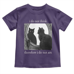 Funny Cat Toddler T Shirt I Do Not Think Therefore I Do Not Am Goth Emo Grunge Witchy TS10 Purple Print Your Wear