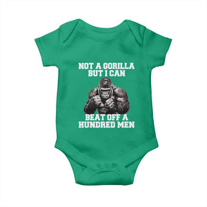 Funny Internet Meme Baby Onesie Not A Gorilla But I Can Beat Off 100 Men TS10 Irish Green Print Your Wear