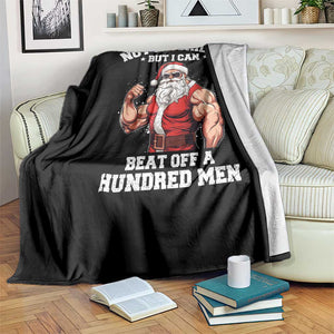 Funny Muscle Santa Throw Blanket Not A Gorilla But I Can Beat Off 100 Men Bodybuilder Christmas TS10 Print Your Wear