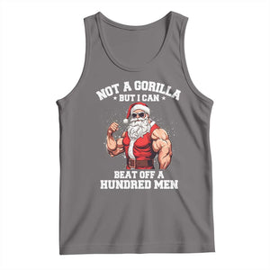 Funny Muscle Santa Tank Top Not A Gorilla But I Can Beat Off 100 Men Bodybuilder Christmas TS10 Deep Heather Print Your Wear