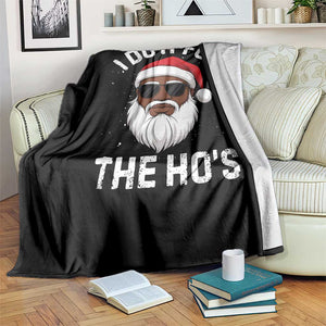 I Do It For The Hos Black Santa Christmas Throw Blanket Funny Inappropriate Rude Santa TS10 Print Your Wear