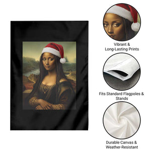 Funny Black Christmas Garden Flag Vintage Mona Lisa Afro Santa Da Vinci Xmas TS10 Print Your Wear