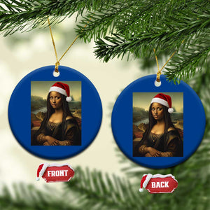 Funny Black Christmas Ceramic Ornament Vintage Mona Lisa Afro Santa Da Vinci Xmas TS10 1pc Blue Print Your Wear