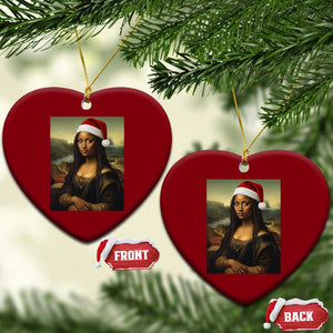 Funny Black Christmas Ceramic Ornament Vintage Mona Lisa Afro Santa Da Vinci Xmas TS10 Print Your Wear