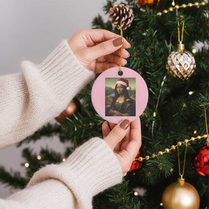 Funny Black Christmas Ceramic Ornament Vintage Mona Lisa Afro Santa Da Vinci Xmas TS10 1pc Light Pink Print Your Wear