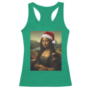 Funny Black Christmas Racerback Tank Top Vintage Mona Lisa Afro Santa Da Vinci Xmas TS10 Irish Green Print Your Wear