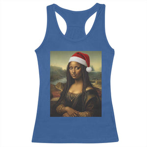Funny Black Christmas Racerback Tank Top Vintage Mona Lisa Afro Santa Da Vinci Xmas TS10 Royal Blue Print Your Wear