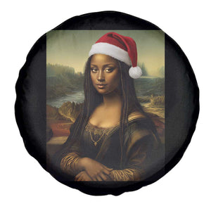 Funny Black Christmas Spare Tire Cover Vintage Mona Lisa Afro Santa Da Vinci Xmas TS10 Print Your Wear