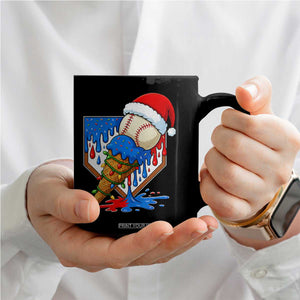 Christmas Baseball Ice Cream Drip Coffee Mug Santa Sports Player Xmas Light Boys Baseball Bat TS10 Print Your Wear