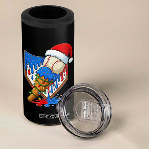 Christmas Baseball Ice Cream Drip 4 in 1 Can Cooler Tumbler Santa Sports Player Xmas Light Boys Baseball Bat TS10 Print Your Wear