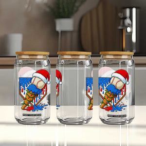 Christmas Baseball Ice Cream Drip Glass Can Santa Sports Player Xmas Light Boys Baseball Bat TS10 Print Your Wear