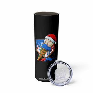 Christmas Baseball Ice Cream Drip Skinny Tumbler Santa Sports Player Xmas Light Boys Baseball Bat TS10 Print Your Wear