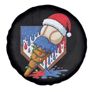 Christmas Baseball Ice Cream Drip Spare Tire Cover Santa Sports Player Xmas Light Boys Baseball Bat TS10 Print Your Wear