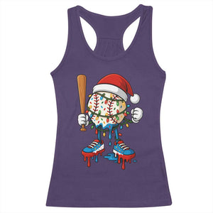 Christmas Baseball Ice Cream Drip Racerback Tank Top Santa Sports Xmas Baseball Player TS10 Purple Print Your Wear