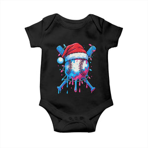 Christmas Baseball Ice Cream Drip Baby Onesie Santa Sports Xmas Light Boys Sprinkles Baseball Bat TS10 Black Print Your Wear