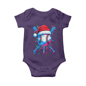 Christmas Baseball Ice Cream Drip Baby Onesie Santa Sports Xmas Light Boys Sprinkles Baseball Bat TS10 Purple Print Your Wear