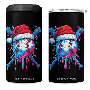 Christmas Baseball Ice Cream Drip 4 in 1 Can Cooler Tumbler Santa Sports Xmas Light Boys Sprinkles Baseball Bat TS10 One Size: 16 oz Black Print Your Wear