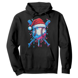 Christmas Baseball Ice Cream Drip Hoodie Santa Sports Xmas Light Boys Sprinkles Baseball Bat TS10 Black Print Your Wear