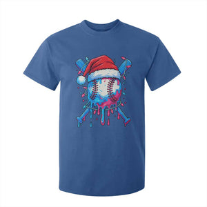 Christmas Baseball Ice Cream Drip T Shirt For Kid Santa Sports Xmas Light Boys Sprinkles Baseball Bat TS10 Royal Blue Print Your Wear