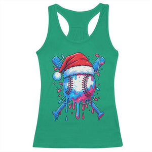 Christmas Baseball Ice Cream Drip Racerback Tank Top Santa Sports Xmas Light Boys Sprinkles Baseball Bat TS10 Irish Green Print Your Wear
