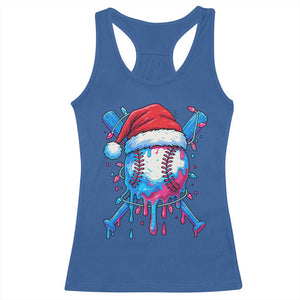 Christmas Baseball Ice Cream Drip Racerback Tank Top Santa Sports Xmas Light Boys Sprinkles Baseball Bat TS10 Royal Blue Print Your Wear