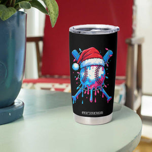 Christmas Baseball Ice Cream Drip Tumbler Cup Santa Sports Xmas Light Boys Sprinkles Baseball Bat TS10 Print Your Wear