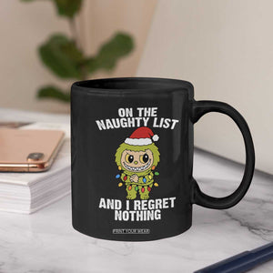 Funny Christmas Coffee Mug On the Naughty List I Regret Nothing Kawaii Bubu TS10 Print Your Wear