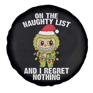 Funny Christmas Spare Tire Cover On the Naughty List I Regret Nothing Kawaii Bubu TS10 Print Your Wear
