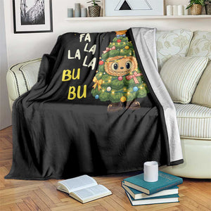 Funny Christmas Throw Blanket Fa La La La Bu Bu Xmas Song Kawaii Bubu TS10 Print Your Wear