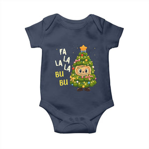 Funny Christmas Baby Onesie Fa La La La Bu Bu Xmas Song Kawaii Bubu TS10 Navy Print Your Wear