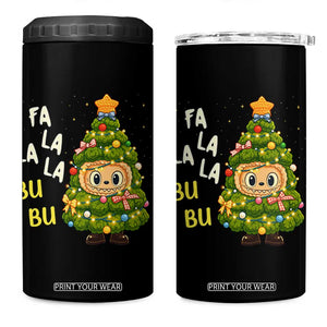 Funny Christmas 4 in 1 Can Cooler Tumbler Fa La La La Bu Bu Xmas Song Kawaii Bubu TS10 One Size: 16 oz Black Print Your Wear