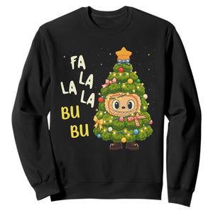 Funny Christmas Sweatshirt Fa La La La Bu Bu Xmas Song Kawaii Bubu TS10 Black Print Your Wear