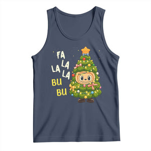 Funny Christmas Tank Top Fa La La La Bu Bu Xmas Song Kawaii Bubu TS10 Navy Print Your Wear