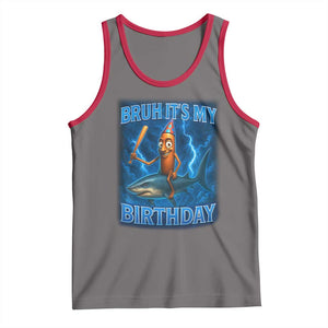 Bruh Its My Birthday Tank Top Italian Brainrot Meme Birthday Kids Family Party Bday TS10 Deep Heather Red Print Your Wear