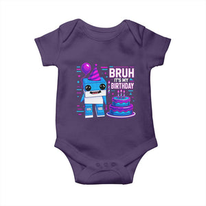 Bruh Its My Birthday Baby Onesie Italian Brainrot Meme Family Party Bday Los Tralaleritos TS10 Purple Print Your Wear