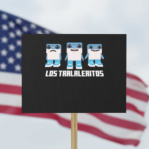 Italian Brainrot Meme Shark Protest Sign Tralalero Tralala Los Tralaleritos Funny Animals TS10 Horizontal 18" × 24" Black Print Your Wear