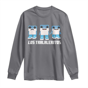 Italian Brainrot Meme Shark Long Sleeve Shirt Tralalero Tralala Los Tralaleritos Funny Animals TS10 Charcoal Print Your Wear