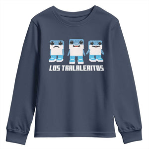 Italian Brainrot Meme Shark Youth Sweatshirt Tralalero Tralala Los Tralaleritos Funny Animals TS10 Navy Print Your Wear