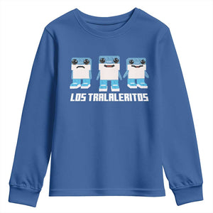 Italian Brainrot Meme Shark Youth Sweatshirt Tralalero Tralala Los Tralaleritos Funny Animals TS10 Royal Blue Print Your Wear