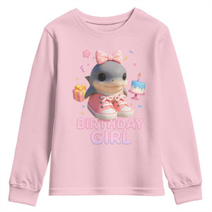 Birthday Girl Youth Sweatshirt Italian Brainrot Meme Party Funny Las Tralaleritas TS10 Light Pink Print Your Wear