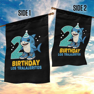 2 Years Old Birthday Brainrot Garden Flag Funny Tralalero Tralala Los Tralaleritos Meme Shark TS10 Print Your Wear