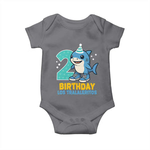 2 Years Old Birthday Brainrot Baby Onesie Funny Tralalero Tralala Los Tralaleritos Meme Shark TS10 Charcoal Print Your Wear