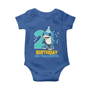 2 Years Old Birthday Brainrot Baby Onesie Funny Tralalero Tralala Los Tralaleritos Meme Shark TS10 Royal Blue Print Your Wear