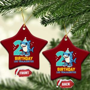 2 Years Old Birthday Brainrot Ceramic Ornament Funny Tralalero Tralala Los Tralaleritos Meme Shark TS10 Print Your Wear