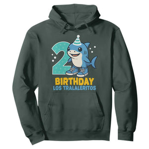 2 Years Old Birthday Brainrot Hoodie Funny Tralalero Tralala Los Tralaleritos Meme Shark TS10 Dark Forest Green Print Your Wear